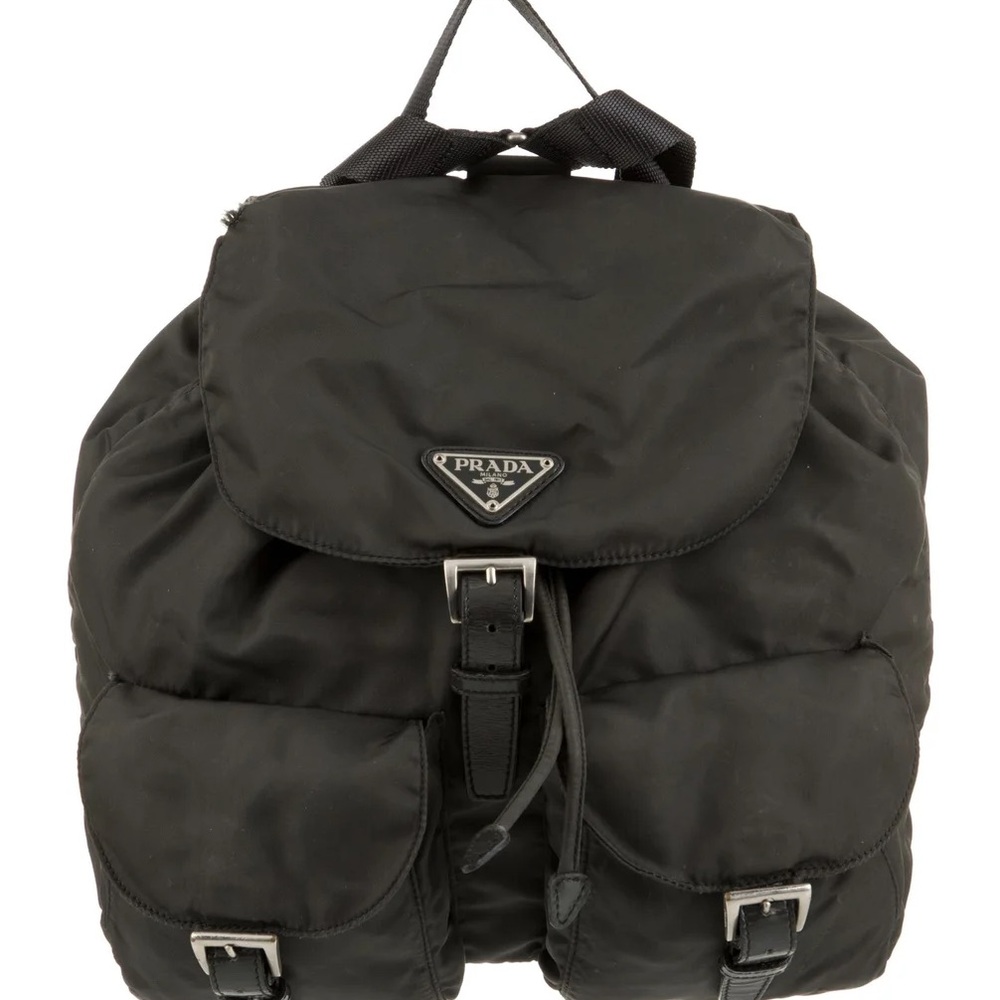 Prada Black Nylon Backpack Sleek Minimalist Design